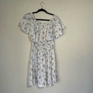 Floral Off-Shoulder White Dress